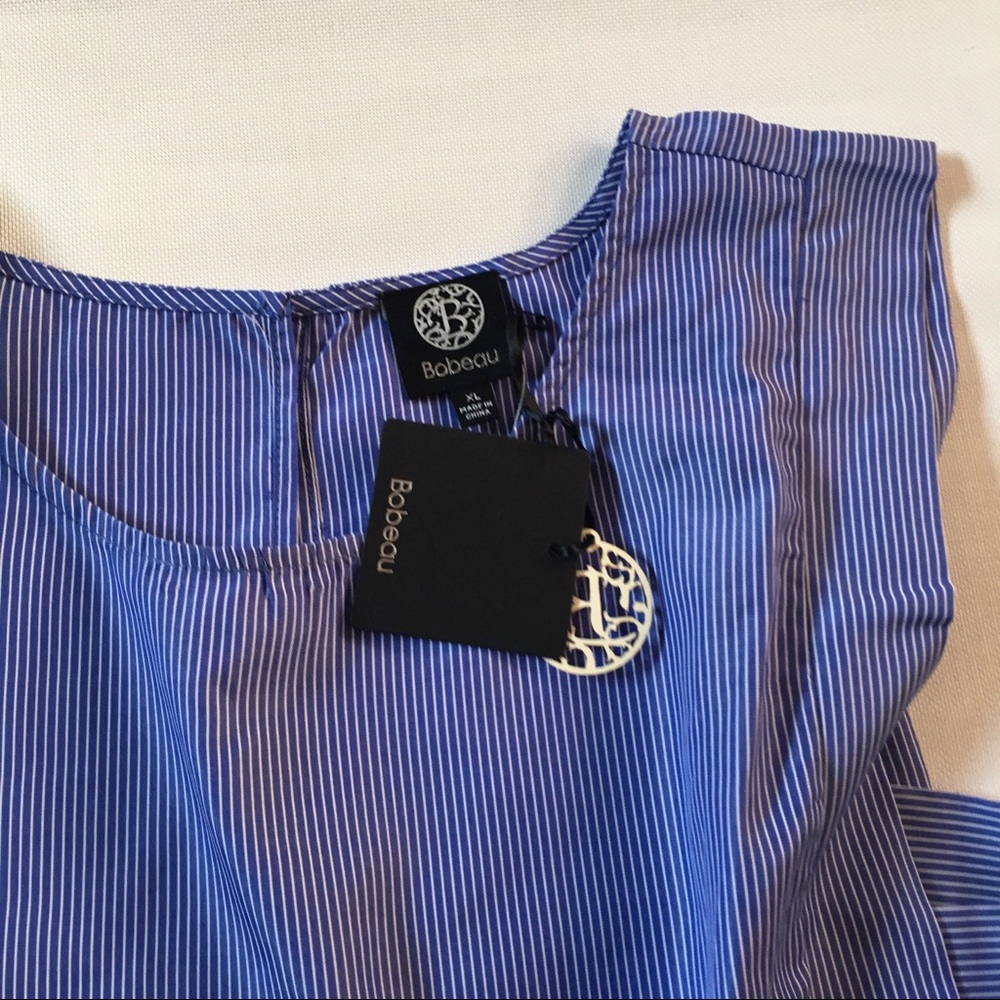 Bobeau XL dress mini blue stripes sleeveless - Picture 7 of 7